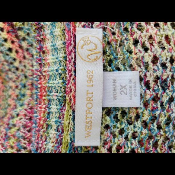 Westport 2X Multicolored loose knit long sweater - Picture 3 of 5